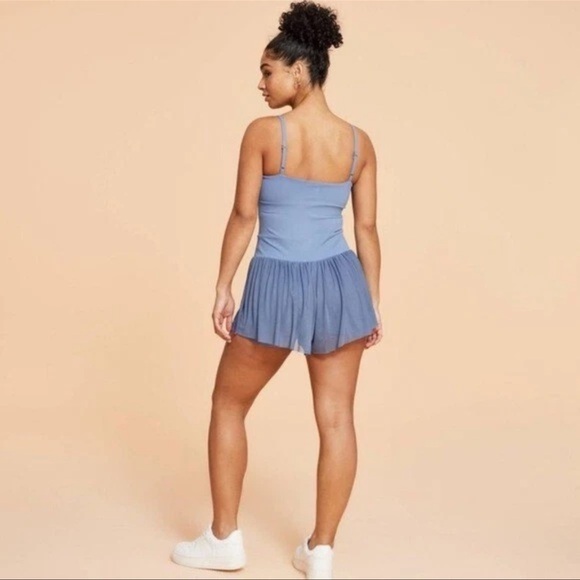 Blogilates Barre Romper Ballerina Mesh Skirt Size XL NWT color Troposphere - Picture 5 of 7